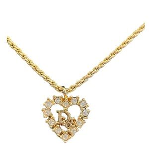 Authentic Dior Crystal Heart Necklace